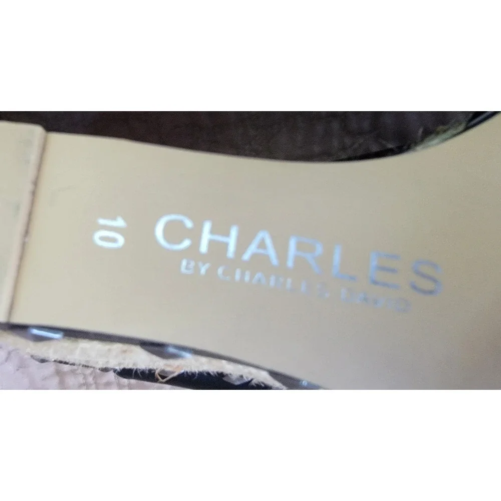 Charles by Charles David Womens Black Studded Espadrille Wedge Mule Sandals 10
